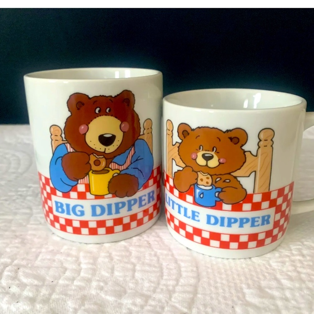 Bears Big Dipper/Little Dipper Avon Dad Baby Ceramic Coffee Mug 2 Piece Set